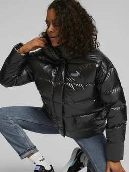 Пуховик зимовий короткий жіночий Puma Style Down Shiny Puffer 84939601 M Чорний (4065449171113)