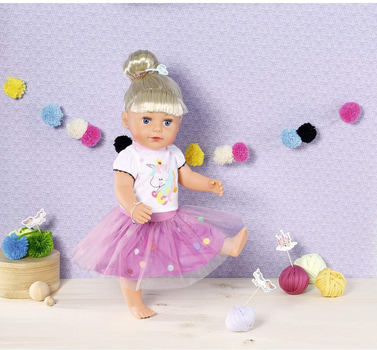 Футболка з єдинорогом і спідниця Zapf Creation Baby Born Dolly Fashion Unicorn Shirt and Skirt + Tutu Unicorn для ляльки 43 см (4001167870495)