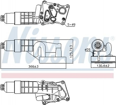 Радіатор масляний (теплообмінник) NISSENS 91197 Mercedes C-Class, E-Class 2711801010, 2711801410, 2711880301