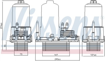 Радіатор масляний (теплообмінник) NISSENS 91120 Citroen C5, C6; Land Rover Discovery, Range Rover; Peugeot 607, 407; Jaguar XJ, XF 1103N4, 1311309, 1354253