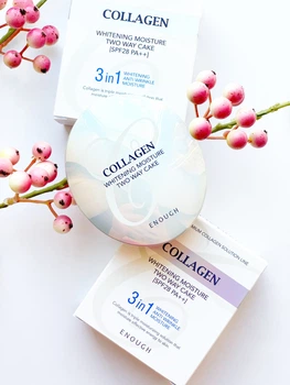 Осветляющая пудра со сменным блоком Enough Collagen Whitening Moisture Two Way Cake SPF30 PA+++ №13 (светло-бежевый) 13+13 g
