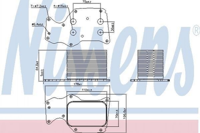 Олійний радіатор (теплообмінник) NISSENS 90906 BMW 3 Series, 1 Series, 4 Series, X3, X4, 7 Series, 2 Series, 5 Series, X5 11428574005, 11428585625, 8574005