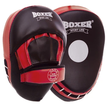 Лапа Вигнута Кожвініл (2шт) BOXER Еліт (р-р 23х19х4, 5см, Чорний-червоний) (2013-01_Чорно-червоний)