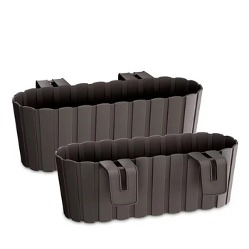 Цветочный горшок пластиковый Prosperplast Борди балконный навесной 40*38*13см корич.DDECZ400-R222