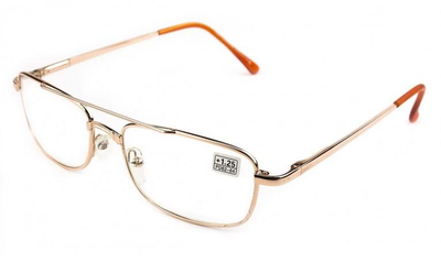 Окуляри скло Boshi-Veeton 8956-C1 у металевій оправі, очки для читання зі скляною лінзою +1.25
