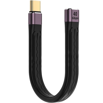 Кабель для быстрой зарядки и синхронизации с Type-C (папа) на Type-C (мама) OEM UC2UC02, 40 Gbps, 100W, USB 4.0, Thunderbolt 3