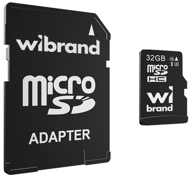 Карта памяти Wibrand microSDHC 32GB Class 10 UHS-I U3 + SD адаптер (WICDHU3/32GB-A)
