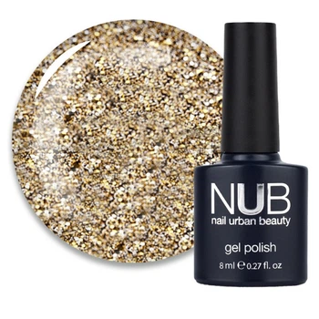 Гель-лак NUB 117 Coma Benenices золото с блестками и слюдой 8 мл (096200206922)