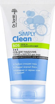 Гель-скраб-маска 3-в-1 Dr. Sante Simply Clean 150ml (788997-704412-2)