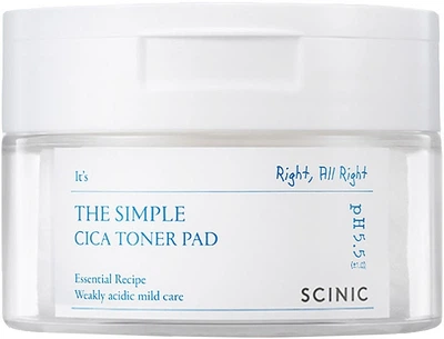 Тонер-диски для лица с центелой - Scinic The Simple Cica Toner Pad 60шт (1130896-1508472-2)