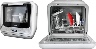 Настільна посудомийна машина Koenic KDW 1112 з 6 програмами, що окремо стоїть.