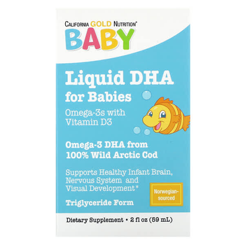 ДГК для детей jмега-3 с витамином D3 California Gold Nutrition 1050 мг 59 мл
