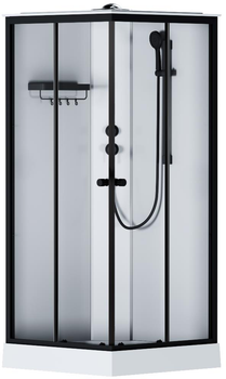 Душова кабіна AM.PM X-Joy W94C-403-090BT 90x90 см чорний матовий/прозоре скло з піддоном
