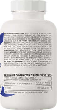 Suplement diety OstroVit IODINE Potas Jod 250 tabletek (5903933909509)