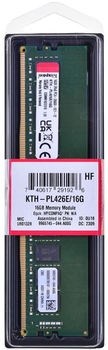 Оперативна пам'ять Kingston KTH DDR4-2666 16384MB PC4-21300 ECC Registered до HPE/HP (KTH-PL426E/16G)