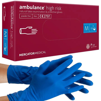 Перчатки Ambulance pf латексные повышенной прочности (25 пар уп) M (7-8)