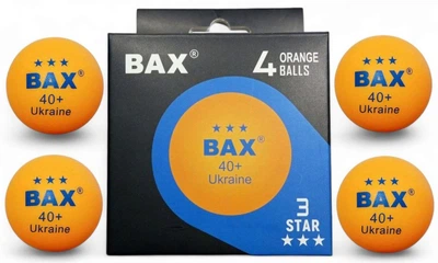 Мячи для настольного тенниса BAX 3 STAR 40+ Ukraine Набор 4 шт ORANGE