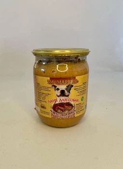 Вологий корм для собак HappyPets м'ясо+пшенична каша 500 г с\б