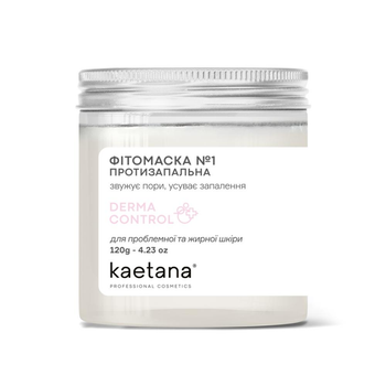 Фитомаска №1 Противовоспалительная Kaetana для жирной проблемной кожи с ароматом трав 120г