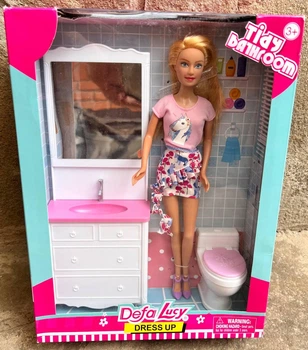 Набор кукла на кухне Defa Lucy 8449 Умывальник с зеркалом и унитаз