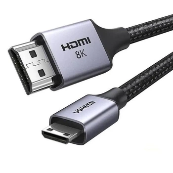 Кабель Ugreen HD163 Cable Mini HDMI to HDMI 2.1 8K 60Hz 1m Grey (6941876215140)