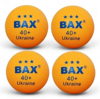 Набор мячиков для настольного тенниса BAX 3* 40+ ORANGE 4 шт. 151314