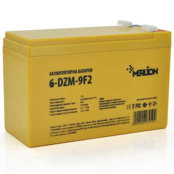 Тяговый аккумулятор AGM Merlion 6-DZM-9, F2, 12 В 9 Ач