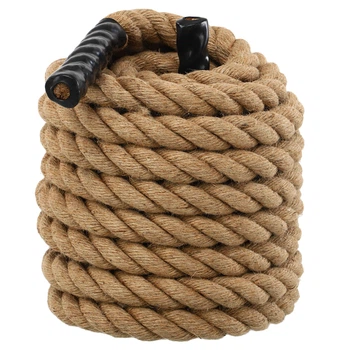 Канат спортивный для лазания COMBAT BATTLE ROPE Zelart (сизаль, ручки: винил, l-15м, d-3, 8см) (FI-0909-15)