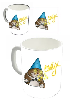 Чашка белая кот Вжух (z0663)