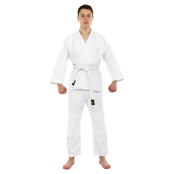 Кімоно для дзюдо MIZANO (бавовна-щільність 450г на м2, розмір 1, зріст-140см, білий) (JD05_1_(зростання_140))