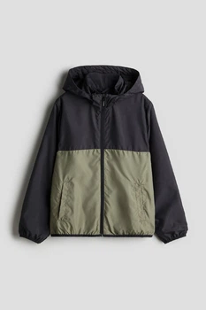 Куртка ветровка черно-зеленая H&M 134см (400097558)