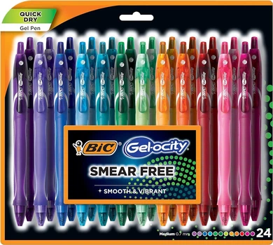 Набор цветных гелевых ручек BIC Gel-Ocity Quick Dry 0.7 мм, 24 шт (‎‎RGLCGA24-A-AST)