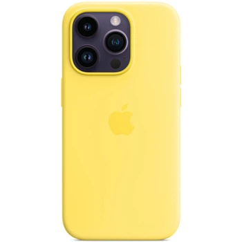Противоударный чехол Silicone Full Case AAA MagSafe IC для Apple iPhone 14 Pro Canary Yellow