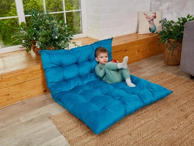 Подушка для дивана із піддонів 150х100 блакитна. Подушка для підлоги