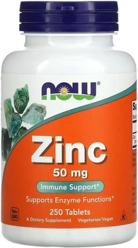Цинк Глюконат NOW Zinc 50 mg 250 табл