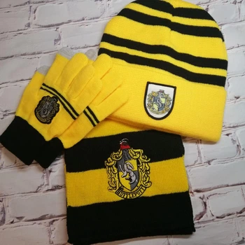 Набір Хаффлпафф One Size Гаррі Поттер Шарф Шапка Рукавички
