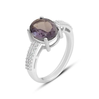 Серебряное кольцо с александритом 3.285ct, вес изделия 3,54 гр (2157991)