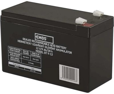 Акумуляторна батарея для ДБЖ Emos B9675 12V 9AH (FAST.6.3 MM) AGM B9675