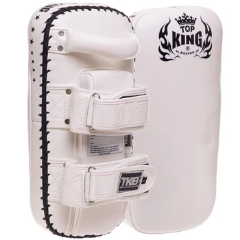 Пады для тайского бокса Тай-пэды 35x17x8см кожа TOP KING Super цвет белый TKKPS-SV-S