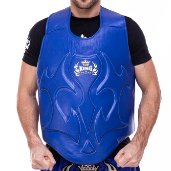 Захист корпусу жилет тренера розмір M липучка шкіра TOP KING Competition синій TKBDPC