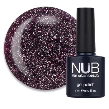 Гель-лак NUB Night Light 04 Prom Dress вишнево-баклажанний з блискітками та шиммерами світловідбивний 8 мл (962002091519)