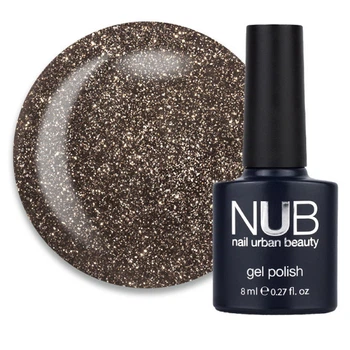 Гель-лак NUB Night Light 02 Golden Honey теплий кавово-медовий з блискітками та шиммерами світловідбивний 8 мл (962002091496)