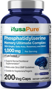 Комплекс фосфатидилсерина премиум-класса NusaPure Phosphatidylserine Memory Ultimate Complex 200 капсул