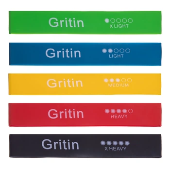 Стрічки опору набір 5шт LOOP BANDS GRITIN SP-Sport FI-3106 600x50мм товщ-0,35мм 0,5мм 0,7мм 0,9мм 1,1мм Різнокольоровий