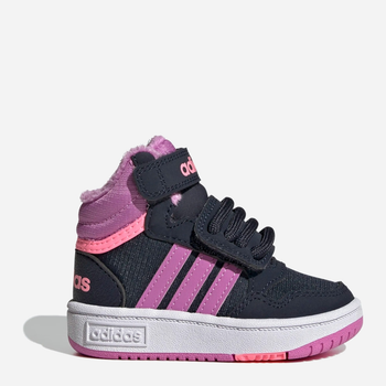 Дитячі демісезонні черевики для дівчинки adidas Hoops Mid 3.0 AC GW4485 22 Чорний/Фіолетовий (4065426107678)