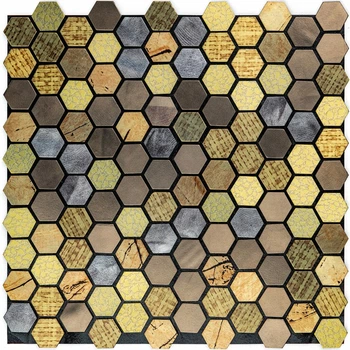 Самоклеюча алюмінієва плитка Sticker Wall 300х300х3мм (3DPanda-1931)