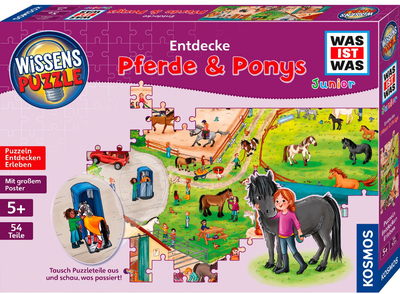 Puzzle Kosmos Was ist Was Junior Wissens Entdecke Pferde & Ponys 54 elementy (4002051683672)