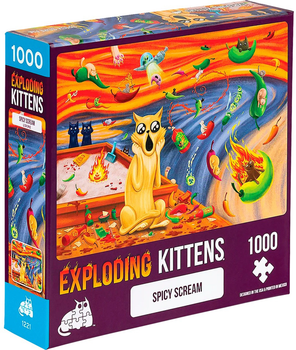 Puzzle Asmodee Exploding Kittens Spicy Scream 48 x 68 cm 1000 elementów (0810083042428)