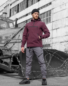 Тактический комплект PRIDE бордовый (КУРТКА АНОРАК PRIDE, ДЖОГГЕРЫ TECHWEAR) - XS