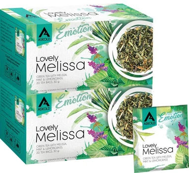 Набор зеленого чая Askold Emotion Lovely Melissa 2 пачки по 20 конвертов х 1.5 г (4820275500588)
